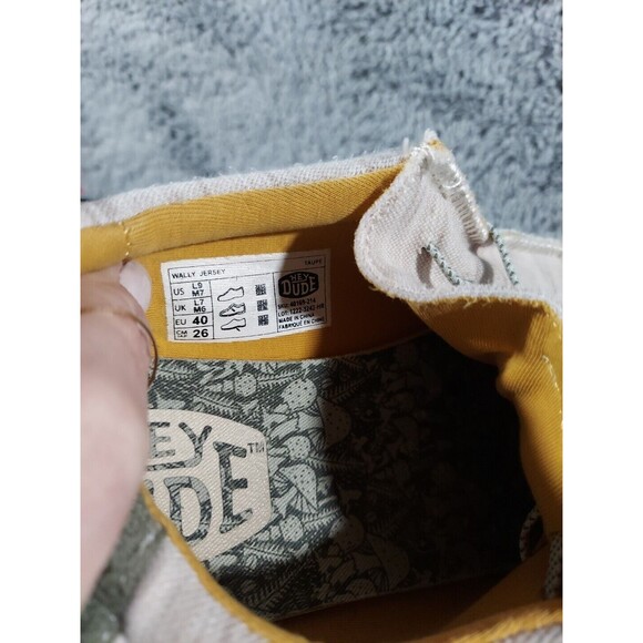 Hey Dude Wally Mens Linen Sneakers Size 7 - Picture 7 of 8